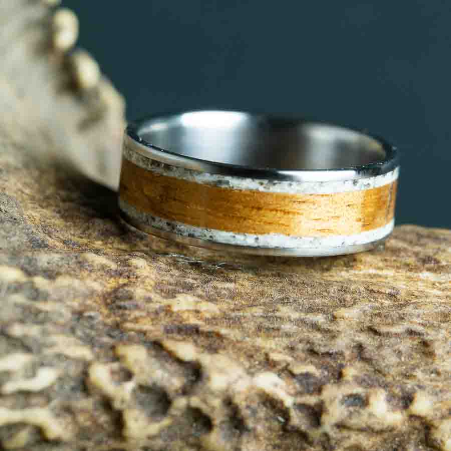 Koa wood and Antler ring