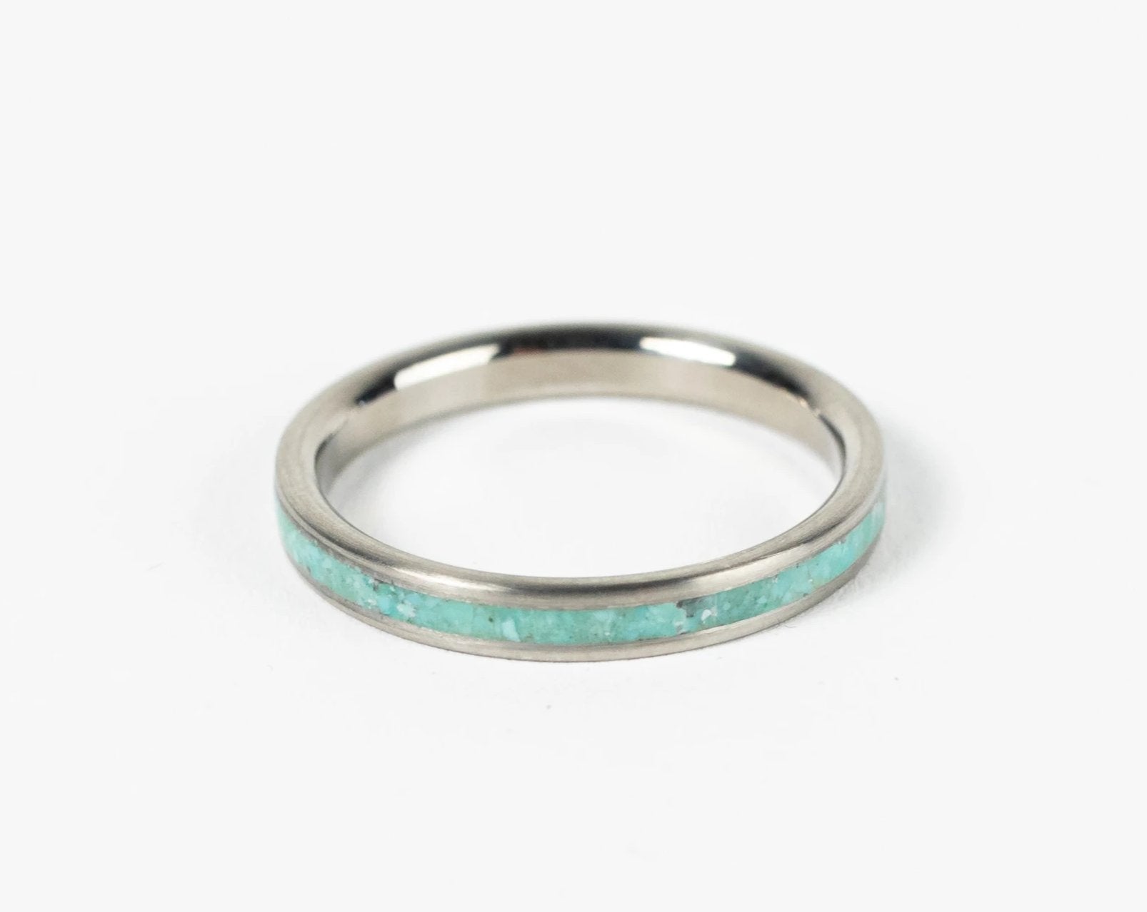 Titanium and Turquoise stacking Ring