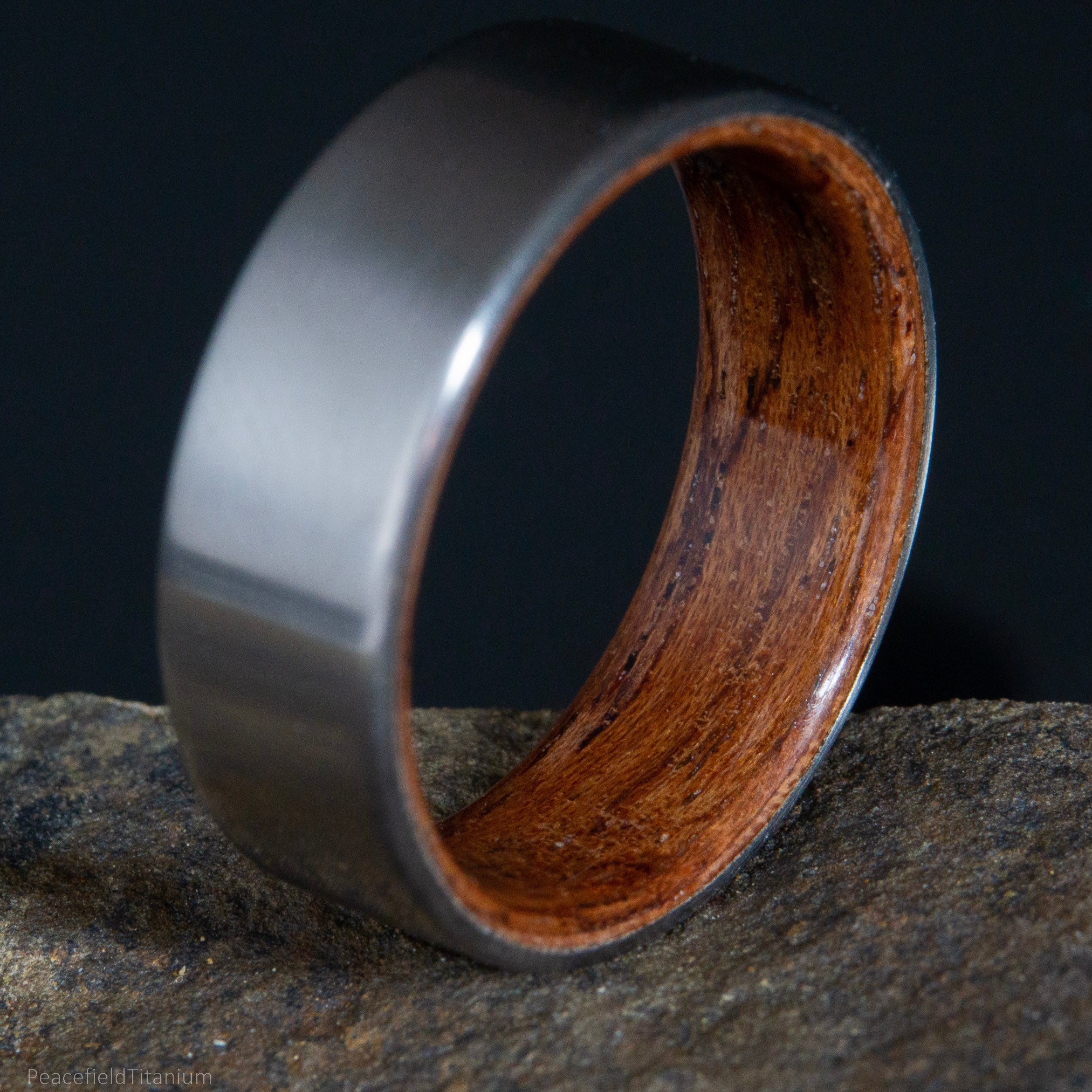 Bubinga titanium wood ring