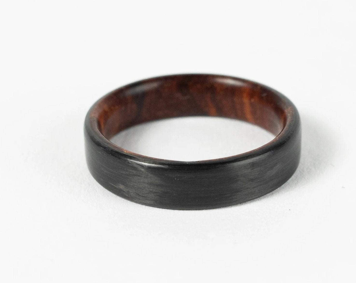 Handwrapped Carbon Fiber and Patagonia Rosewood Ring