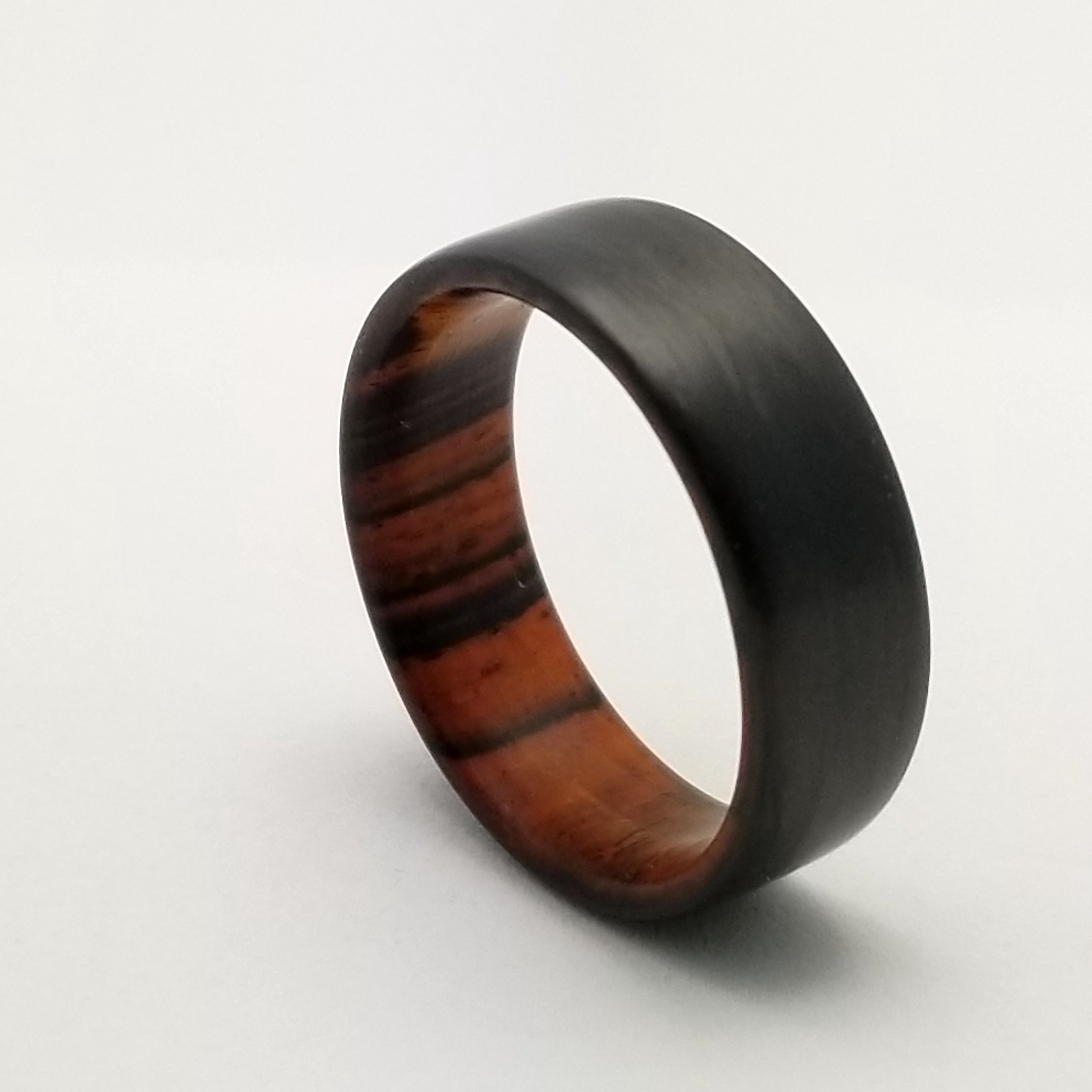Carbon Fiber Ring with Cocobolo Wood liner