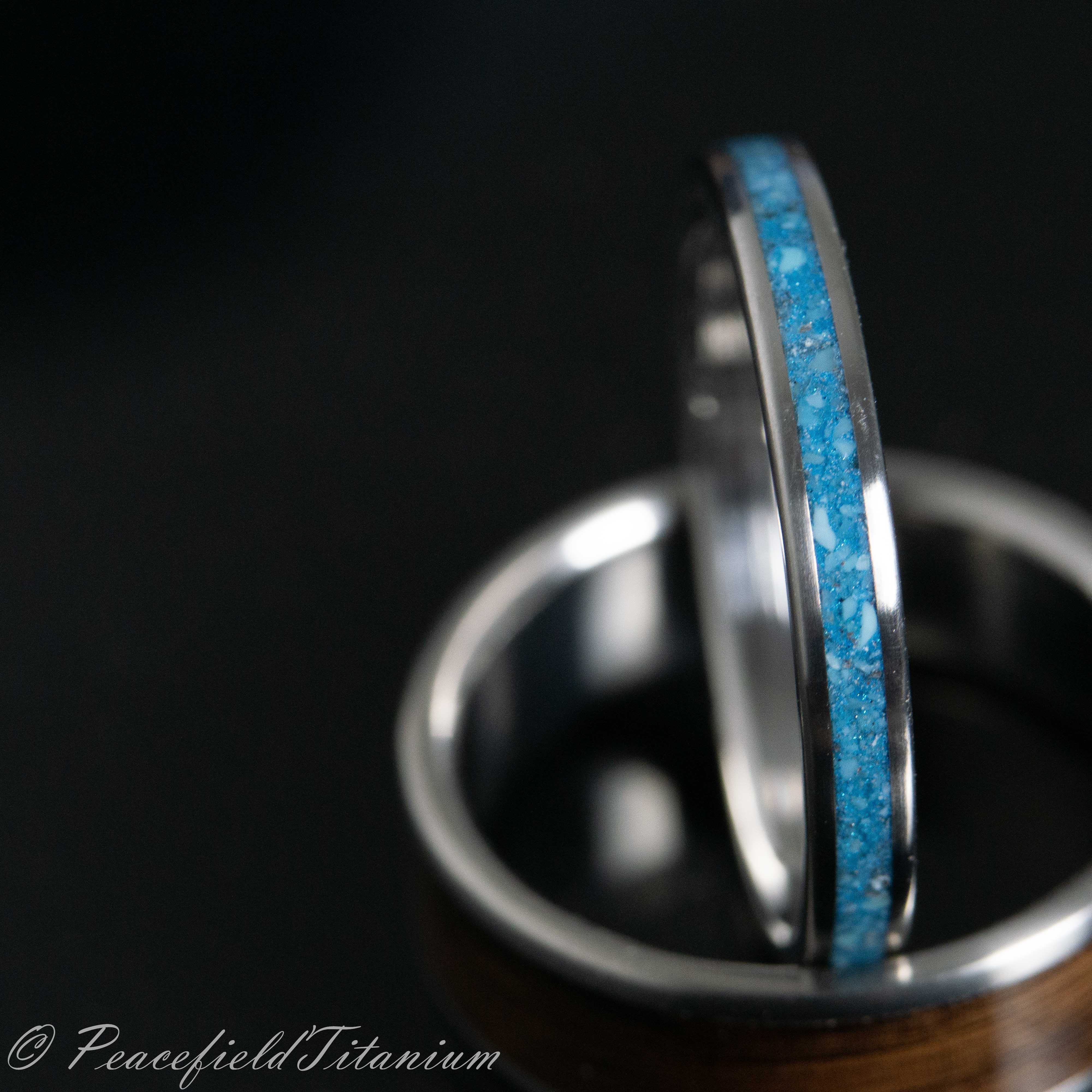 The Borra | Turquoise wedding ring, women's titanium turquoise ring
