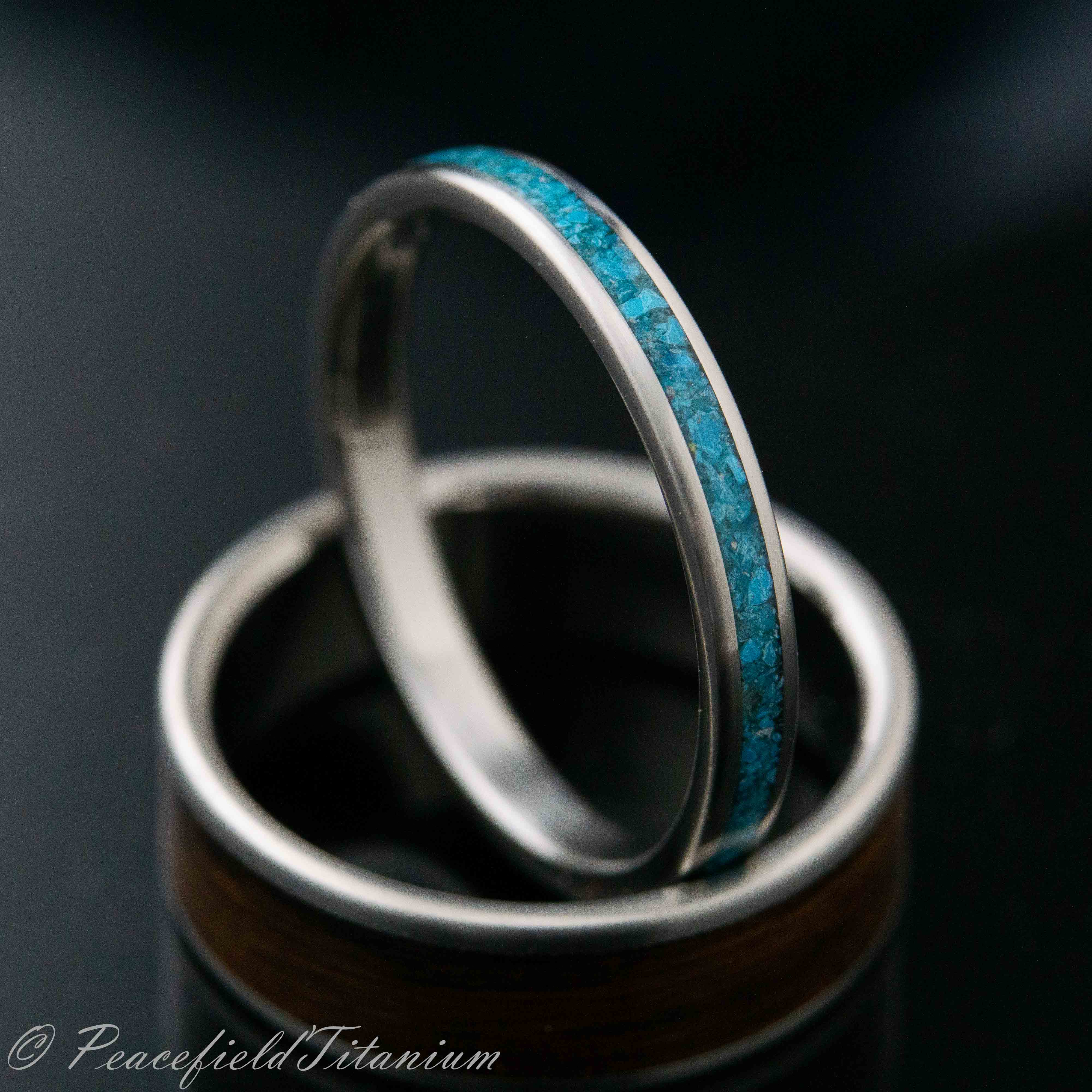 The Borra | Turquoise wedding ring, women's titanium turquoise ring